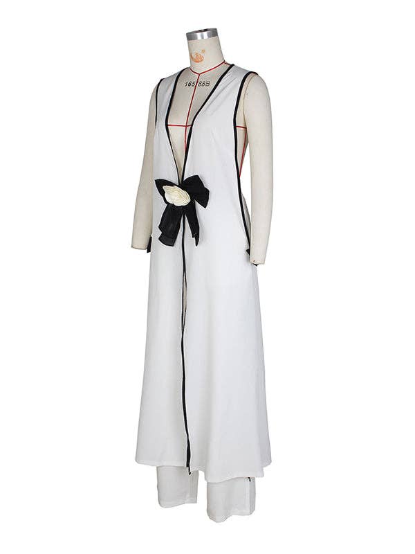 Sleeveless Contrast Color Split-Joint V-Neck Top + Wide Leg Pants Trousers Two Pieces Set