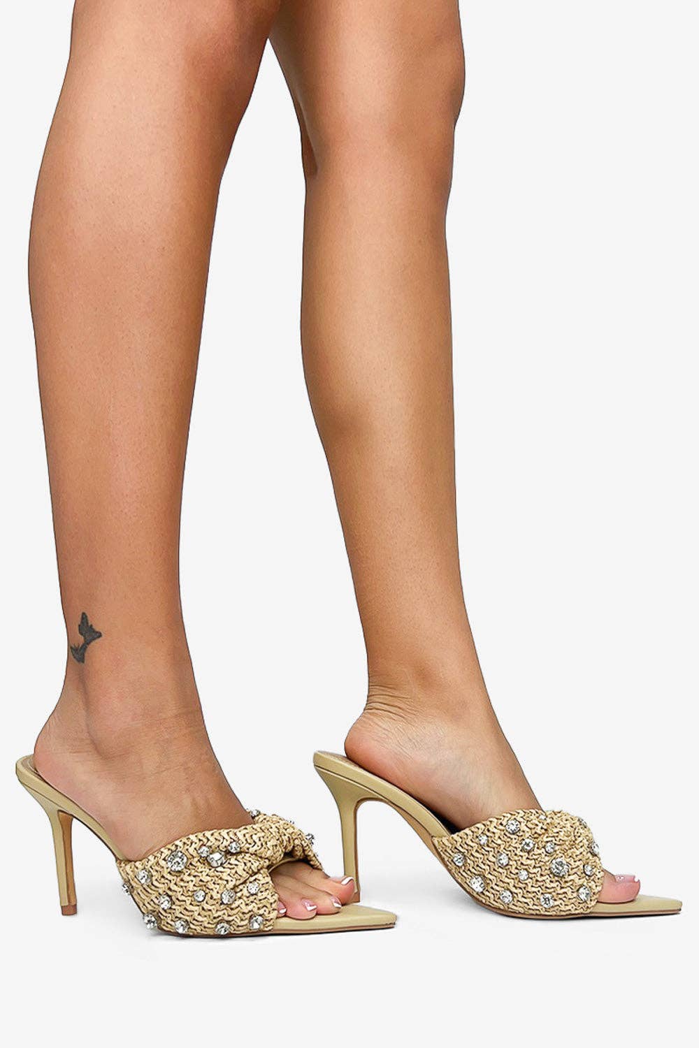 KORRA - Raffia Luxury Sandals, Beaded Design, Golden Hue